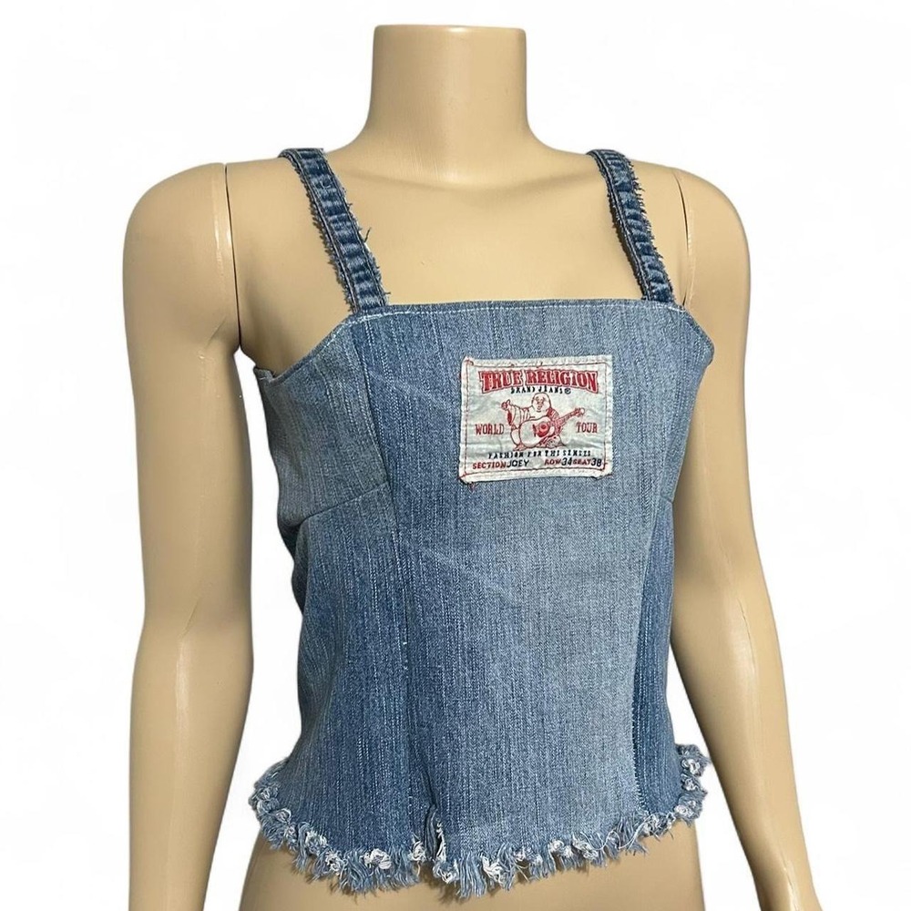 Custom Reworked True Religion Denim Tank - Picture 3 of 6